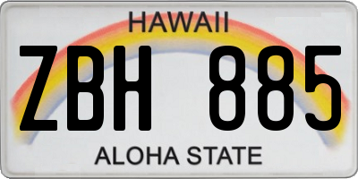 HI license plate ZBH885