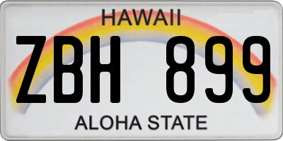 HI license plate ZBH899