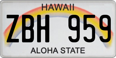 HI license plate ZBH959