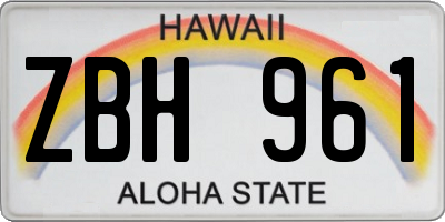 HI license plate ZBH961