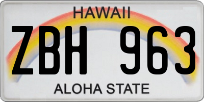 HI license plate ZBH963