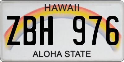 HI license plate ZBH976