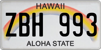 HI license plate ZBH993