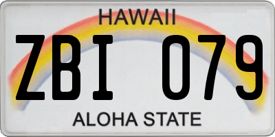 HI license plate ZBI079