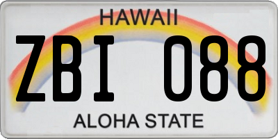 HI license plate ZBI088