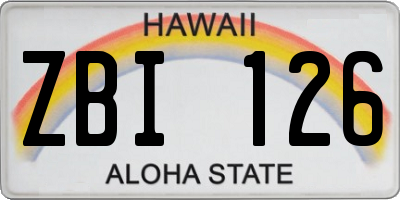 HI license plate ZBI126