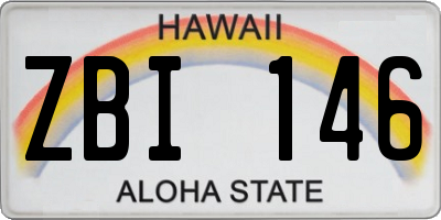 HI license plate ZBI146