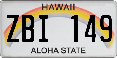 HI license plate ZBI149