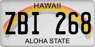 HI license plate ZBI268