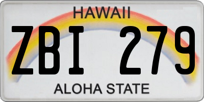 HI license plate ZBI279
