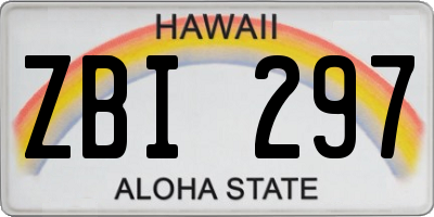 HI license plate ZBI297