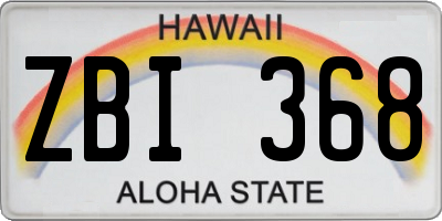 HI license plate ZBI368