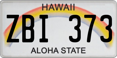 HI license plate ZBI373