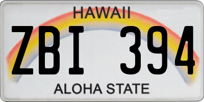 HI license plate ZBI394