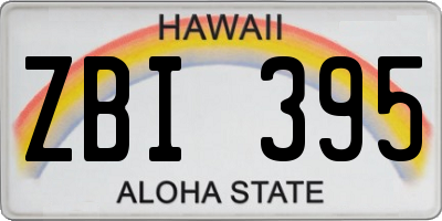 HI license plate ZBI395