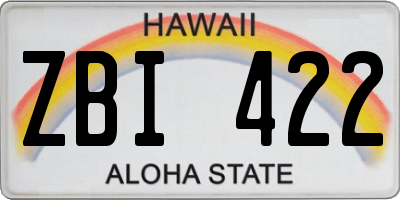 HI license plate ZBI422