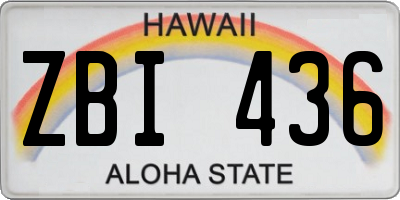 HI license plate ZBI436