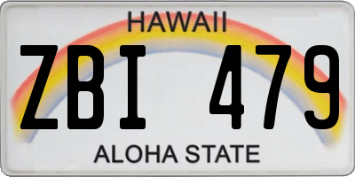 HI license plate ZBI479
