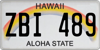 HI license plate ZBI489