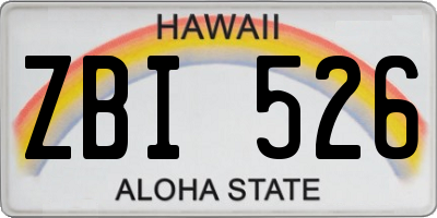 HI license plate ZBI526