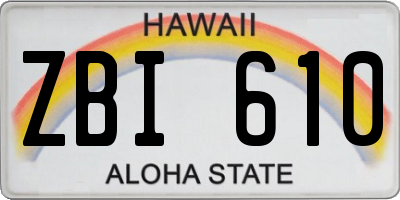 HI license plate ZBI610