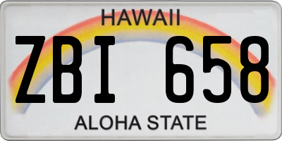 HI license plate ZBI658