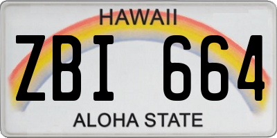 HI license plate ZBI664