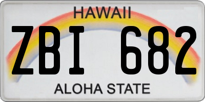 HI license plate ZBI682
