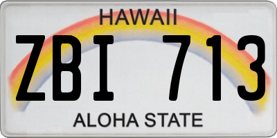 HI license plate ZBI713