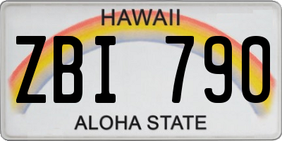 HI license plate ZBI790