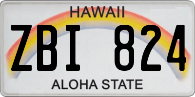 HI license plate ZBI824