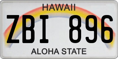 HI license plate ZBI896