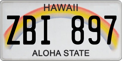 HI license plate ZBI897