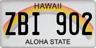HI license plate ZBI902