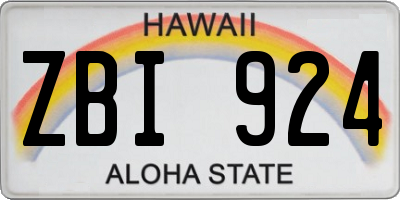 HI license plate ZBI924