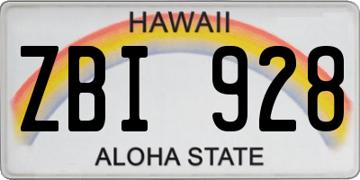 HI license plate ZBI928