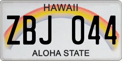 HI license plate ZBJ044