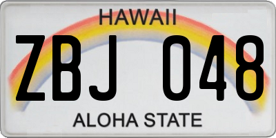 HI license plate ZBJ048
