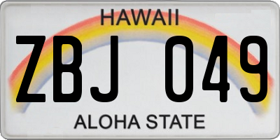 HI license plate ZBJ049