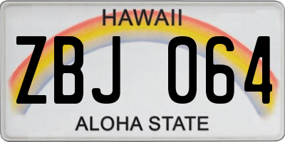 HI license plate ZBJ064
