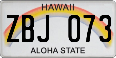 HI license plate ZBJ073
