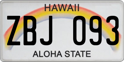 HI license plate ZBJ093