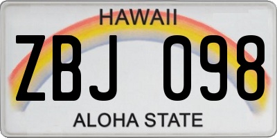 HI license plate ZBJ098