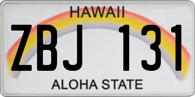 HI license plate ZBJ131