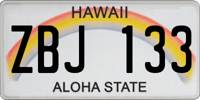 HI license plate ZBJ133