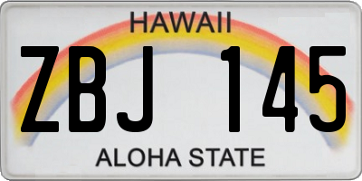 HI license plate ZBJ145