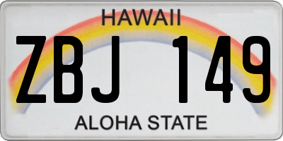 HI license plate ZBJ149