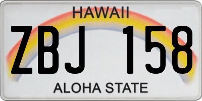 HI license plate ZBJ158