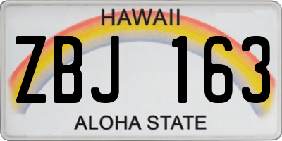 HI license plate ZBJ163