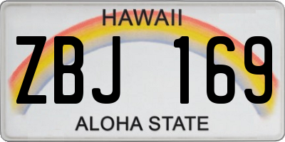 HI license plate ZBJ169